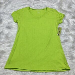 NEW Copper Key Women's Size L Large V-Neck T-Shirt Top Lime Green Cotton Blend